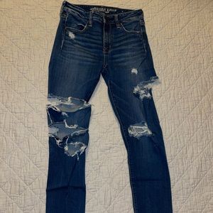 AEO Super Distressed Skinny Jeans